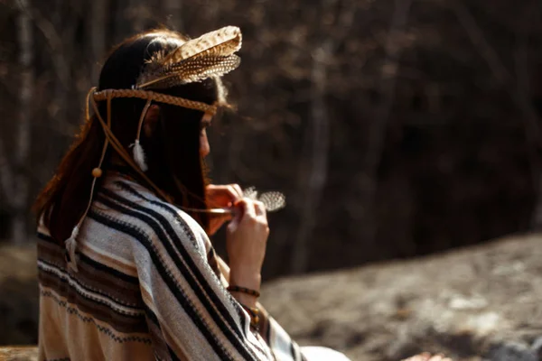 Native indian american woman — Stock Photo, Image