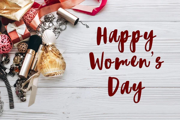 Happy women's day text sign — Stock Photo, Image