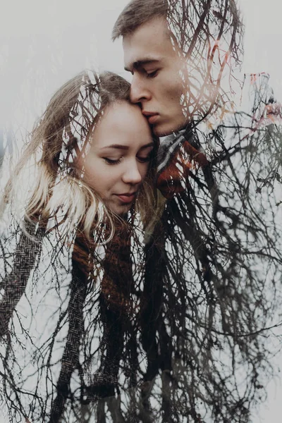 double exposure with couple