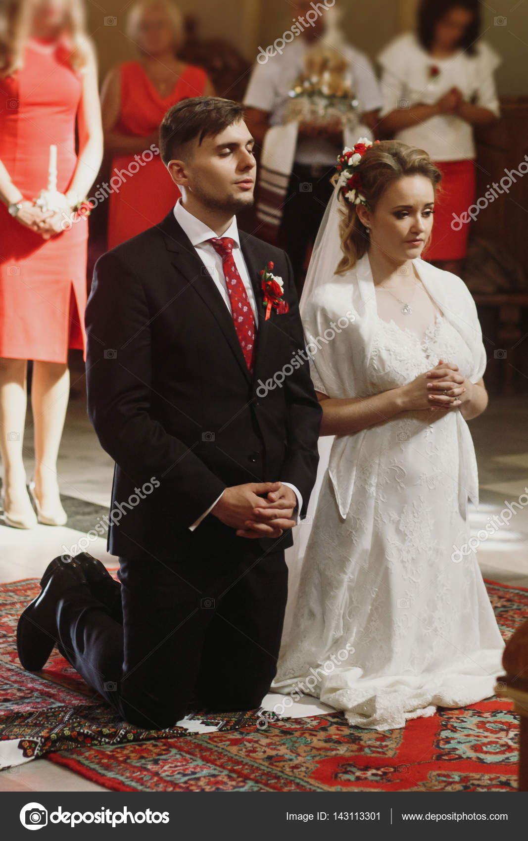 Christian Wedding Dress Couple Couple During Wedding Ceremony