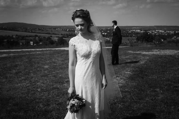 Nádherná nevěsta a ženich — Stock fotografie