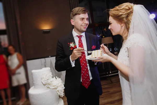 Дегустационный торт для невесты и жениха — стоковое фото