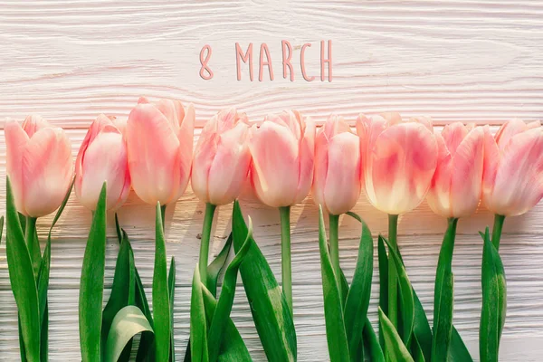 Розовые тюльпаны на 8 марта — стоковое фото