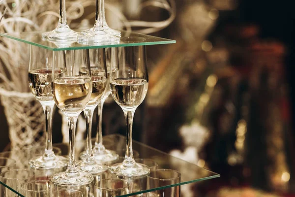 Bicchieri di champagne catering — Foto Stock
