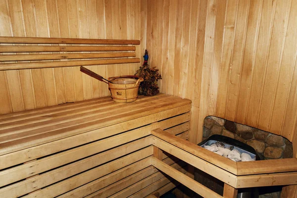 Russian wooden sauna room — Stock Image Russian wooden sauna room Stock Image