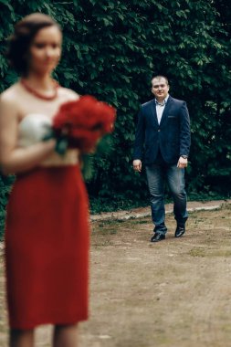 gelinle damat arka plan üzerinde