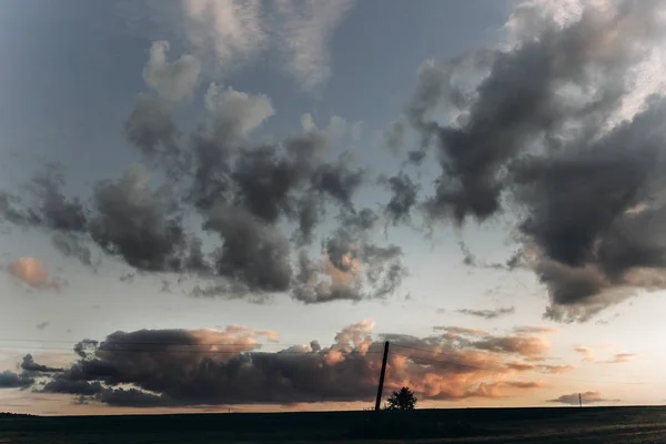 Sylwetka drzewa i chmury — Zdjęcie stockowe