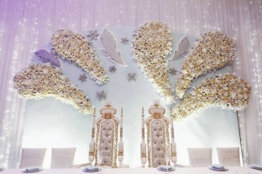 Gelin ve damat için centerpiece tablosu