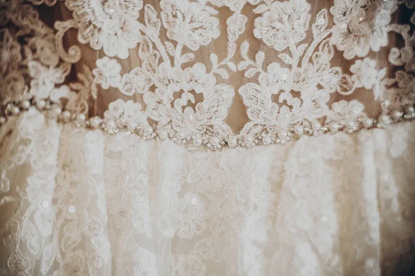 Bruiloft jurk details — Stockfoto