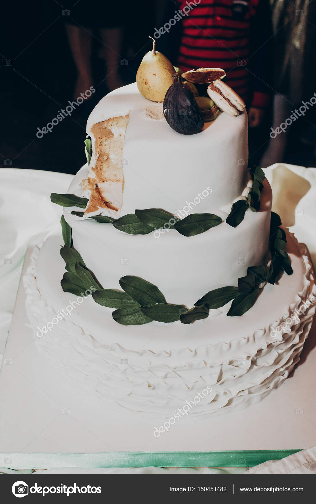 Wedding Cake With Greenery Pear Stock Photo Sonyachny 150451482