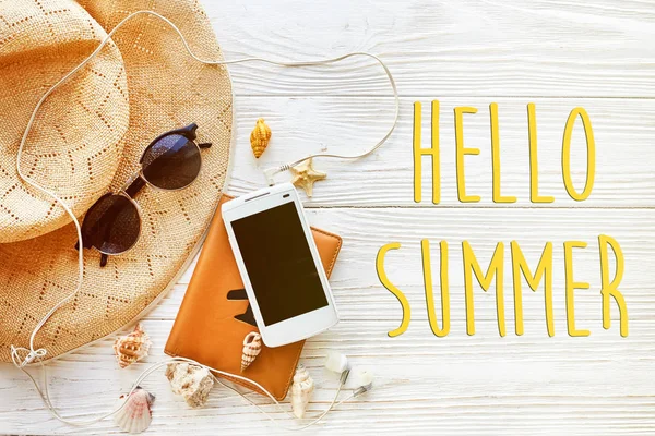 Hello summer text — Stock Photo, Image