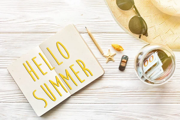 Hello summer text — Stock Photo, Image