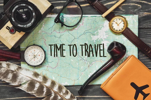 Time to travel inscription — Stock Photo, Image