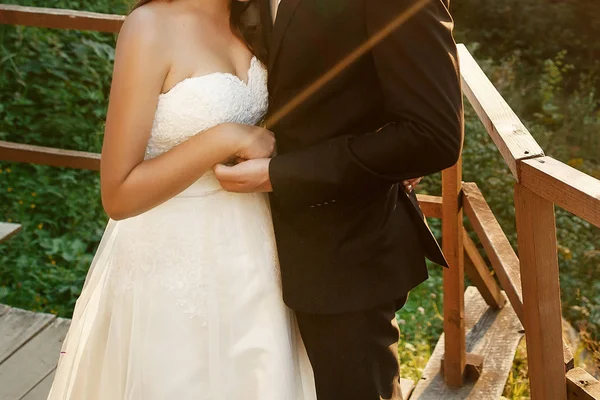 Gelukkig stijlvolle bruid en bruidegom — Stockfoto