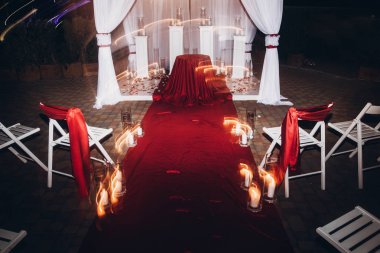 düğün töreni için akşam dekor