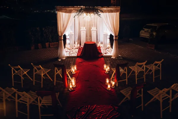 Decoração da noite de casamento para cerimônia — Fotografia de Stock