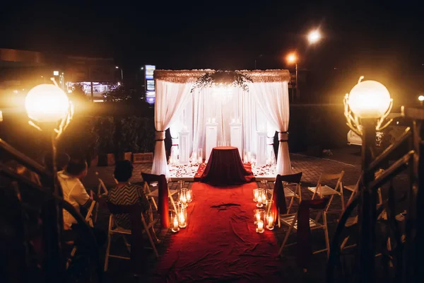 Bröllop kvällen inredning för ceremoni — Stockfoto