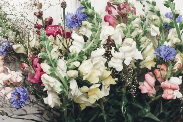 Beyaz arka plan üzerinde renkli çiçekler — Stok fotoğraf