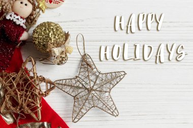 mutlu tatiller metin ve Noel oyuncaklar