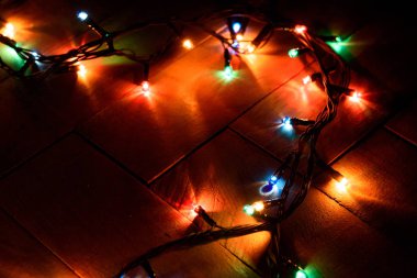 Retro Noel çelenk ışıkları