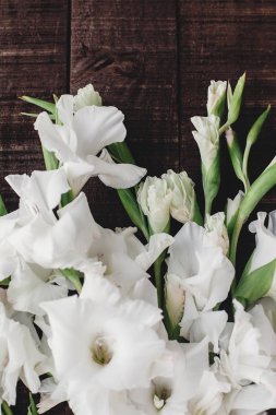 ahşap arka plan üzerinde beyaz Glayöl