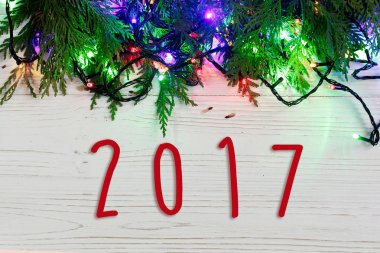 garland ışıkların Noel çerçeve