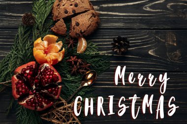 çerez ve meyve ile Noel kartı