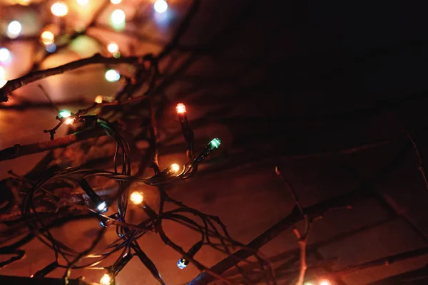 Guirnalda de Navidad luces — Foto de Stock