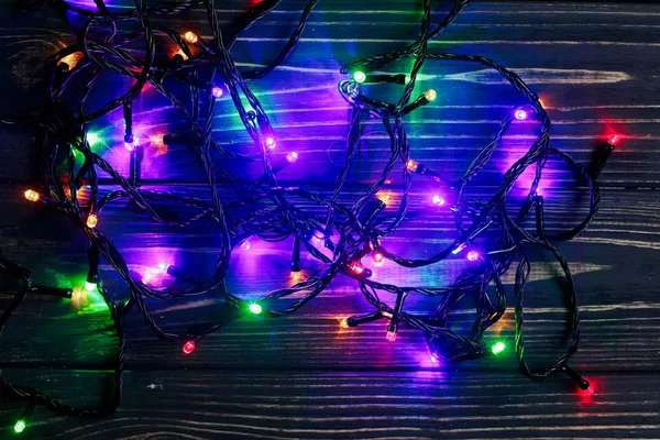 Christmas garland lights — Stock Photo, Image