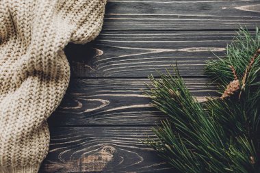 köknar dalı ile beyaz kazak