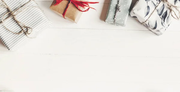 Christmas frame with gift boxes — Stock Photo, Image