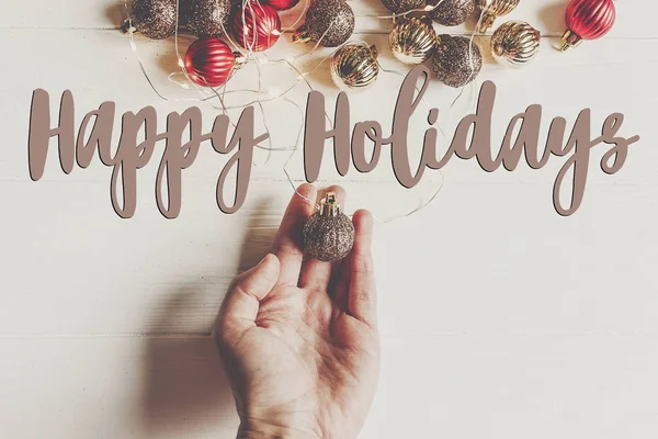 Happy holidays text — Stock Photo, Image