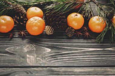 mandalina anason yıldız ve çam kozalakları