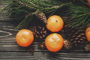 mandalina anason yıldız ve çam kozalakları