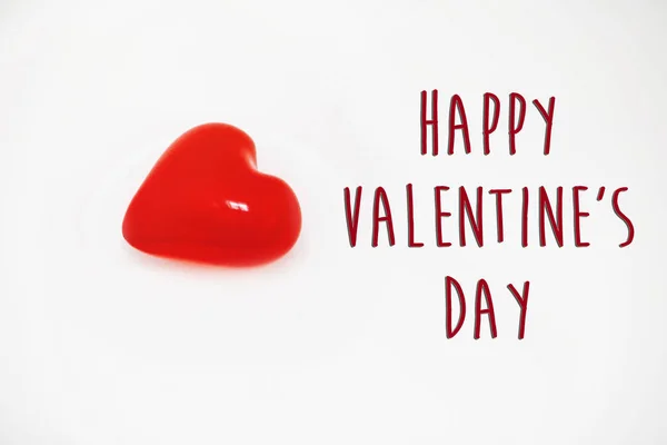 Днем Святого Валентина Текстовый Знак Счастливые Валентинки Красный Сердечный Шар — стоковое фото