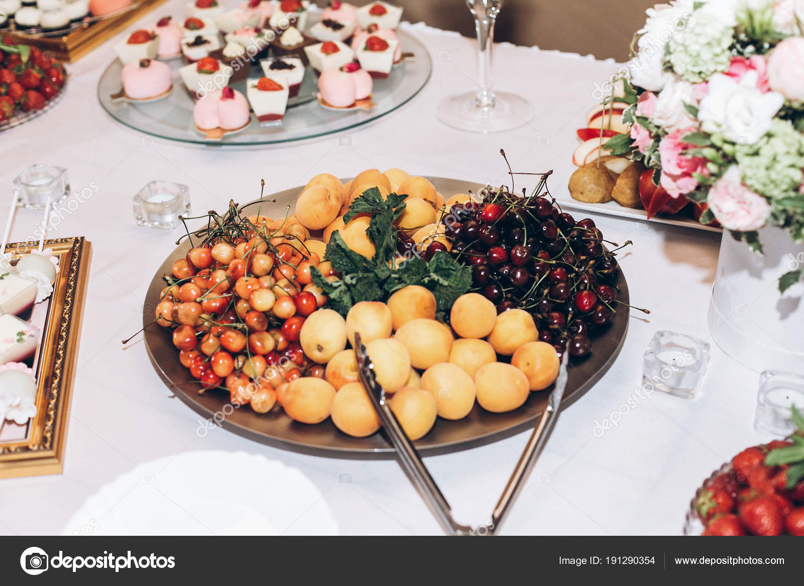 Delicious Colorful Fruits Cupcakes Pops Candy Table Wedding