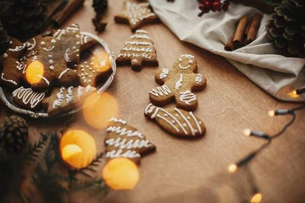 Merry Christmas. Festive gingerbread cookies with anise, cinnamo — Stock Photo, Image