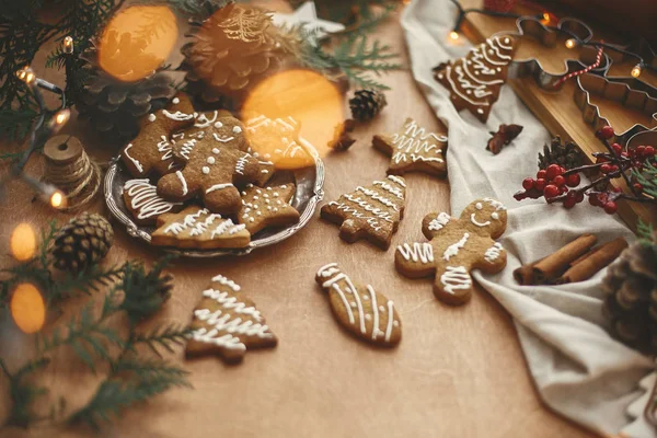 Веселого Різдва. Святкове імбирне печиво з анісом, корицею — стокове фото