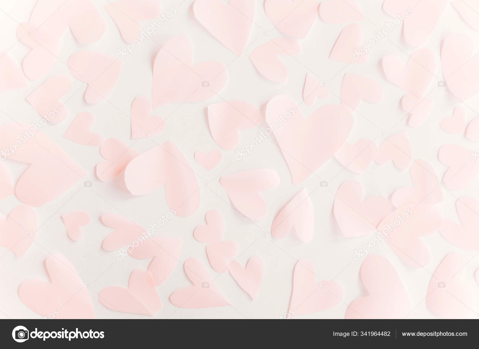情人节快乐。白纸上可爱的粉红红心a ——图库图片© Sonyachny #341964482, image size:1600x1167