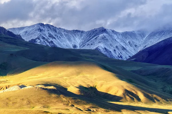 Панорамный вид на Алтайскую степь и горы Стоковое Фото