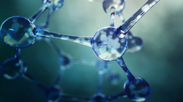 3D illustratie van molecuul model. Science achtergrond met moleculen — Stockfoto