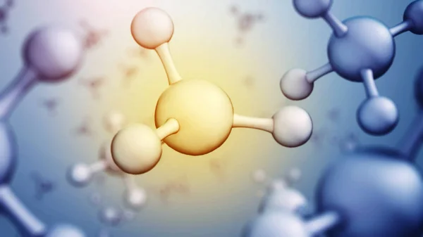 3d ілюстрація моделі молекул. Наука або медична освіта — стокове фото