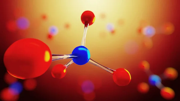 Ilustración 3d del modelo de molécula. Fondo científico con moléculas y átomos . — Foto de Stock