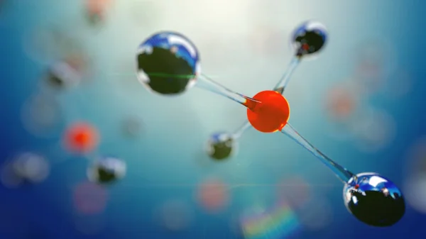 Ilustración 3d del modelo de molécula. Fondo científico con moléculas y átomos . —  Fotos de Stock