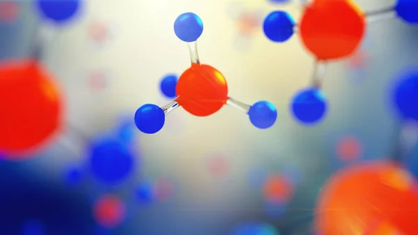 3d illustration of molecule model. Science background with molecules and atoms. — Stock Photo, Image