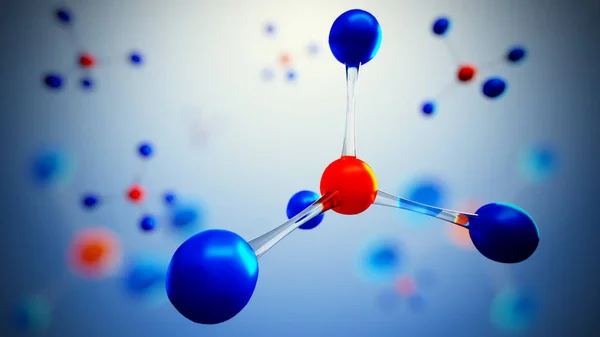 3D-s illusztráció molekula modell. Tudományos háttérrel rendelkező molekulák és atomok. — Stock Fotó