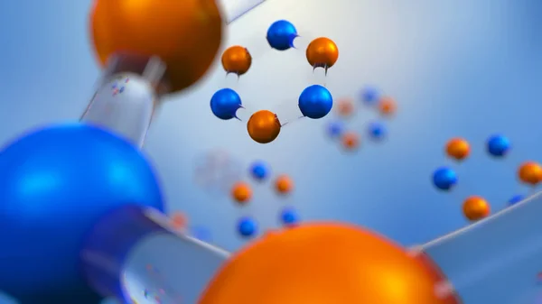 Illustrazione 3d del modello molecolare. Sfondo scientifico con molecole e atomi . — Foto Stock