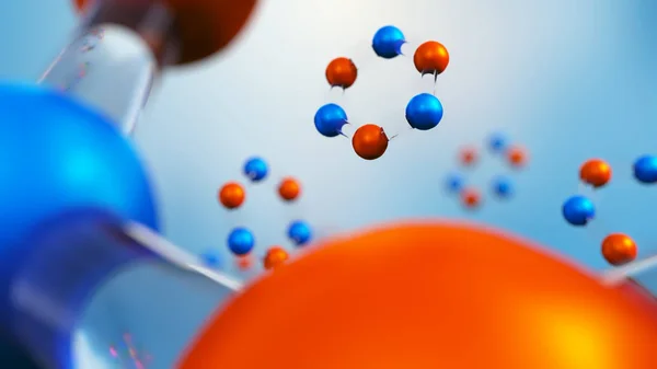 分子モデルの 3 d 図分子と原子科学の背景. — ストック写真