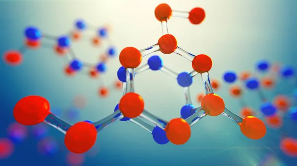 Ilustración 3d del modelo de molécula. Fondo científico con moléculas y átomos . — Foto de Stock