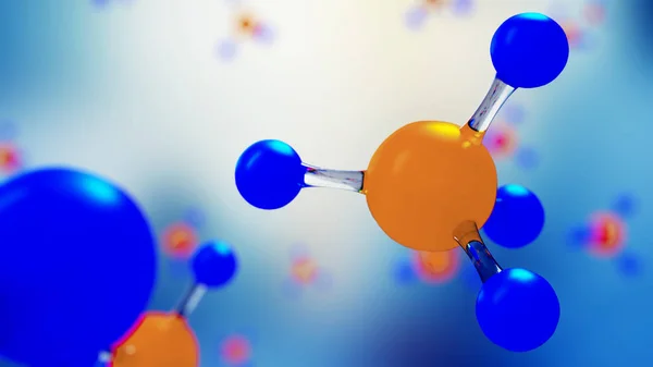 3d illustration of molecule model. Science background with molecules and atoms. — Stock Photo, Image